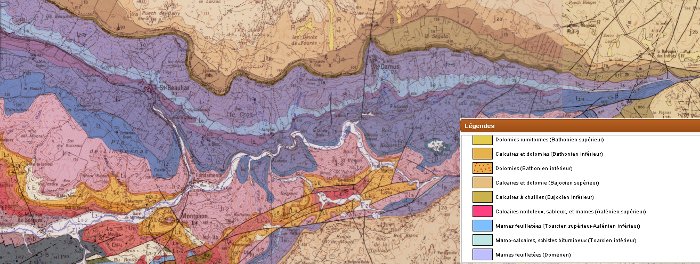 Carte géologique - Couche de schiste